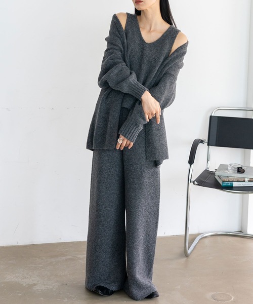 ニット　3点セット No Rule No Line セットアップ ベスト付きニットセットアップ（3点