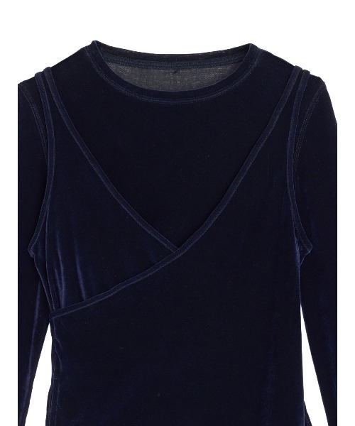 Ameri（アメリ） tシャツ CROSS LAYERED FLOCKY TULLE TOP レディース