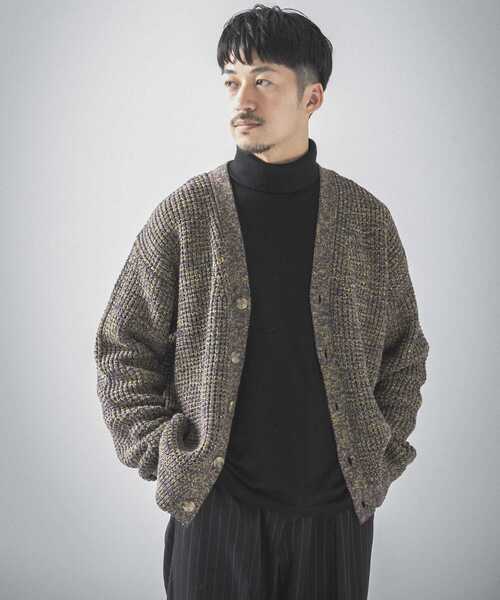 URBAN RESEARCH」 ニットカーディガン X-LARGE イエロー メンズ URBAN 