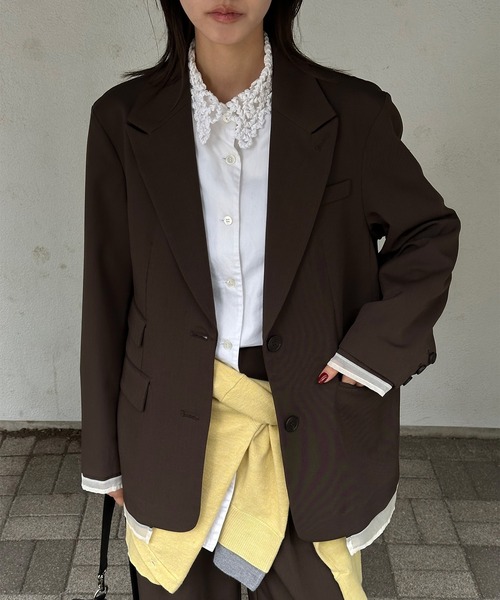 Perushu ジャケット テーラードジャケット Sheer Layered Jacket