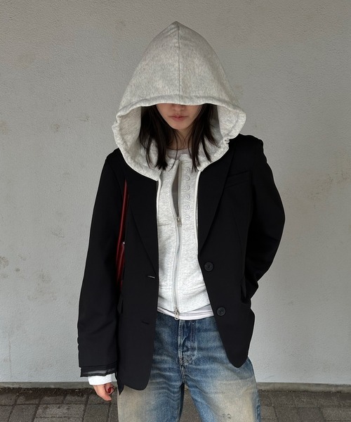 Perushu ジャケット テーラードジャケット Sheer Layered Jacket Perushu ジャケット テーラードジャケット Sheer Layered Jacket
