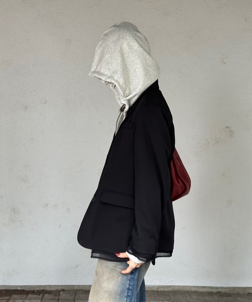 Perushu ジャケット テーラードジャケット Sheer Layered Jacket 