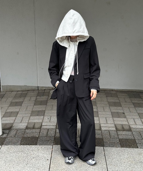 Perushu ジャケット テーラードジャケット Sheer Layered Jacket Perushu ジャケット テーラードジャケット Sheer Layered Jacket