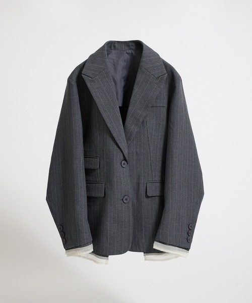 Perushu ジャケット テーラードジャケット Sheer Layered Jacket