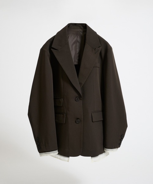 Perushu ジャケット テーラードジャケット Sheer Layered Jacket 