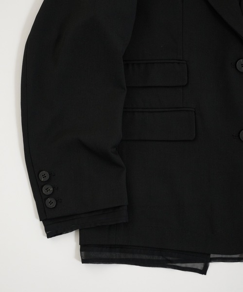 Perushu ジャケット テーラードジャケット Sheer Layered Jacket