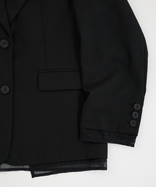 Perushu ジャケット テーラードジャケット Sheer Layered Jacket