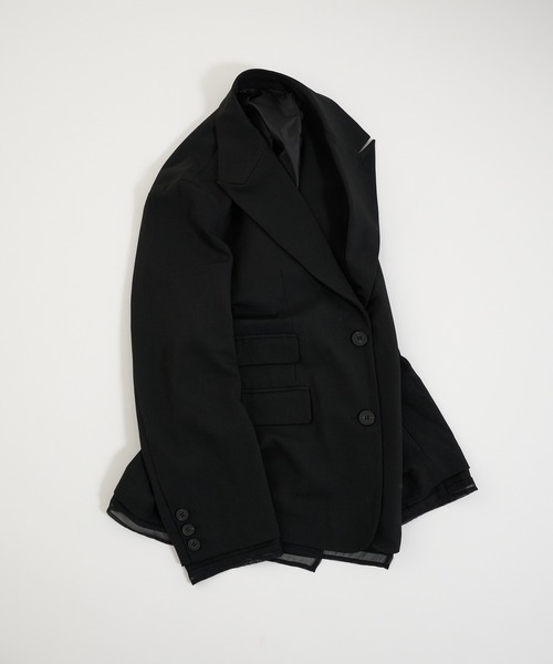 Perushu ジャケット テーラードジャケット Sheer Layered Jacket