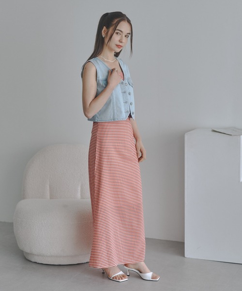 「JUST A NOON」 キャミソールワンピース FREE ネイビー レディース_画像8
