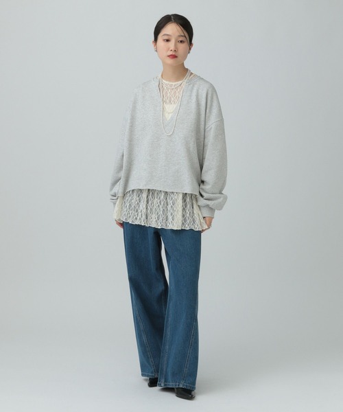LEPSIM（レプシィム） ブラウス シャツ 総レース長袖ペプラム 637690