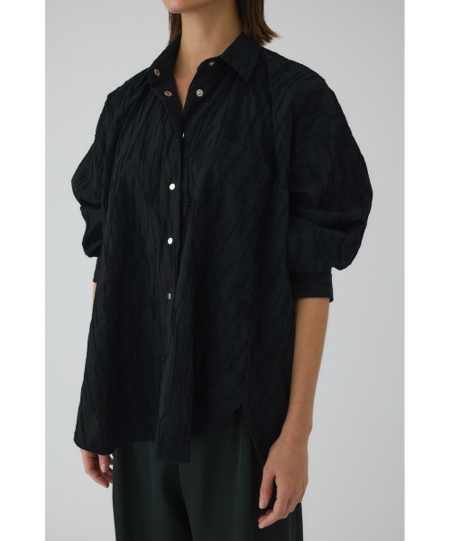 RIM.ARKブラックブラウス☆ RIM.ARK ブラウス シャツ 「RIM.ARK/リムアーク」Layered gather cut