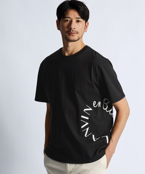 LANVIN en Bleu tシャツ 8オンス サークルロゴ Tシャツ メンズ