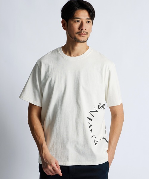 LANVIN en Bleu tシャツ 8オンス サークルロゴ Tシャツ メンズ 
