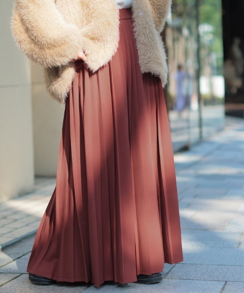 「HUG.U」 プリーツスカート - ネイビー レディース_画像5