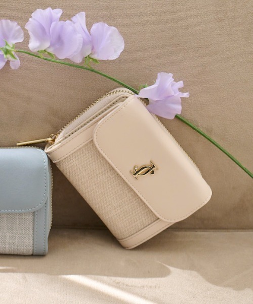 【WHITE】ADD CULUMN PUFF THREE MULTI WALLET アドカラム ADD CULUMN PUFF THREE MULTI WALLET （White