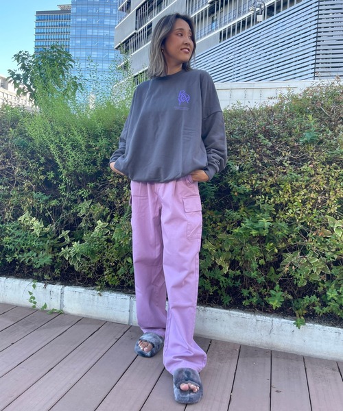 「ROXY」 スウェットカットソー FREE グレー レディース_画像3