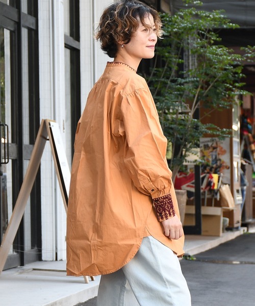 「sara mallika」 長袖ブラウス FREE キャメル レディース_画像3