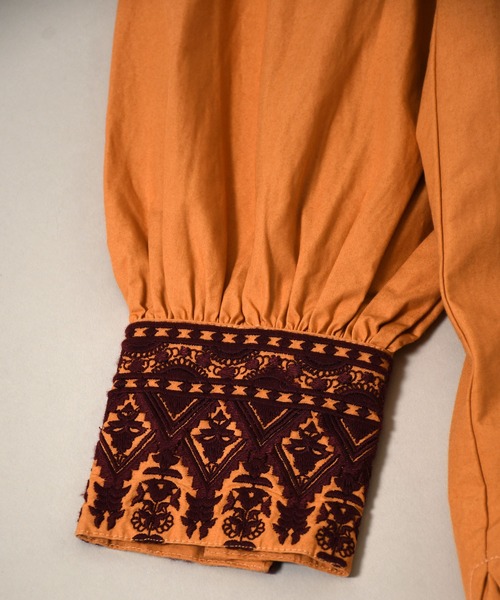 「sara mallika」 長袖ブラウス FREE キャメル レディース_画像9