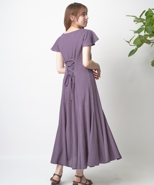 「WILLSELECTION」 7分袖ワンピース MEDIUM パープル レディース_画像6
