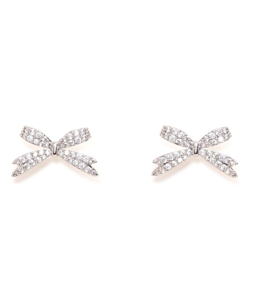 希少✨ジル スチュアート ピアス ゴールド リボン 一粒 美品 アクセサリー JILL by JILL STUART（ジルバイジルスチュアート） ピアス Cubic