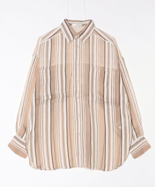 anuke（アンヌーク） シャツ Sheer Stripe Shirts メンズ : ZOZOTOWN