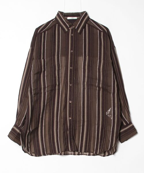 anuke（アンヌーク） シャツ Sheer Stripe Shirts メンズ : ZOZOTOWN