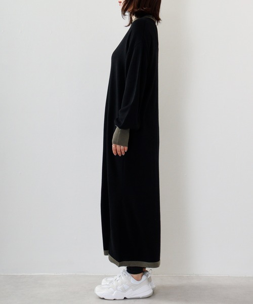 「Anna Nicola」 ニットワンピース 38 ブルーグリーン レディース_画像3