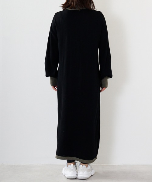 「Anna Nicola」 ニットワンピース 38 ブルーグリーン レディース_画像4