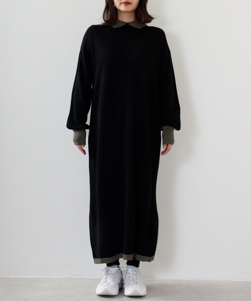 「Anna Nicola」 ニットワンピース 38 ブルーグリーン レディース_画像8