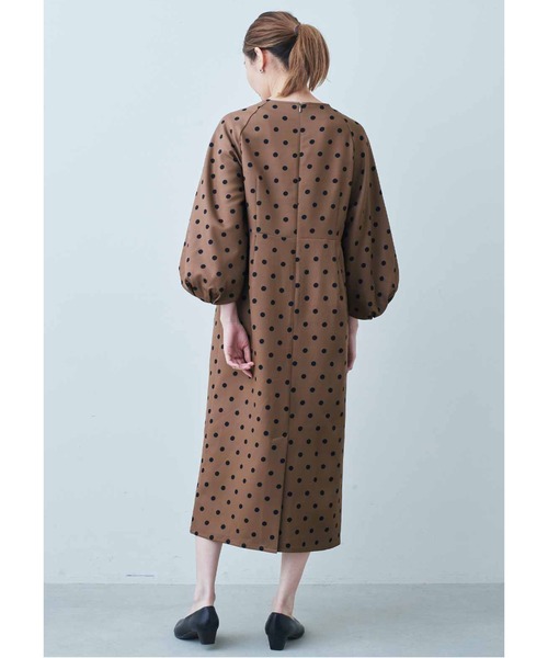 「IEDIT」 半袖ワンピース MEDIUM キャメル レディース_画像4