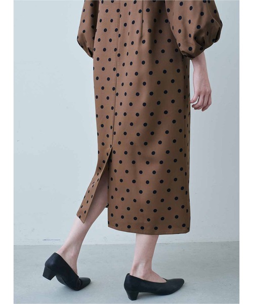 「IEDIT」 半袖ワンピース MEDIUM キャメル レディース_画像6