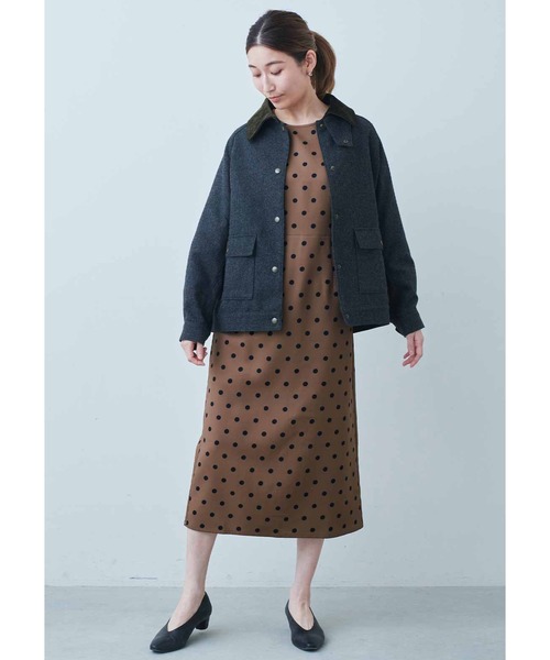 「IEDIT」 半袖ワンピース MEDIUM キャメル レディース_画像7