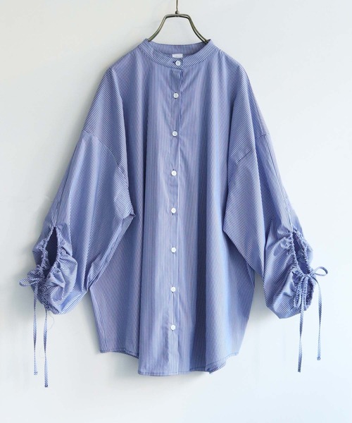 「HER CLOSET」 「SHE MO SHELLY」長袖ブラウス M カーキ レディース_画像4