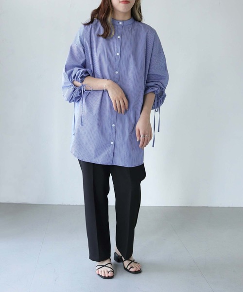 「HER CLOSET」 「SHE MO SHELLY」長袖ブラウス M カーキ レディース_画像7