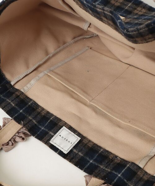 「LUDLOW」 チェック柄トートバッグ - ネイビー レディース_画像4