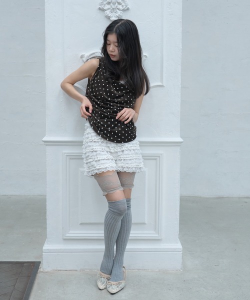 Smyeon ハンドメイド レースフリルショートパンツ Smyeon パンツ Handmade lace frill shorts/ハンドメイド レースフリル