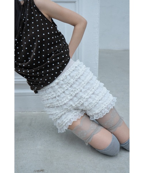 Smyeon パンツ Handmade lace frill shorts/ハンドメイド レースフリル