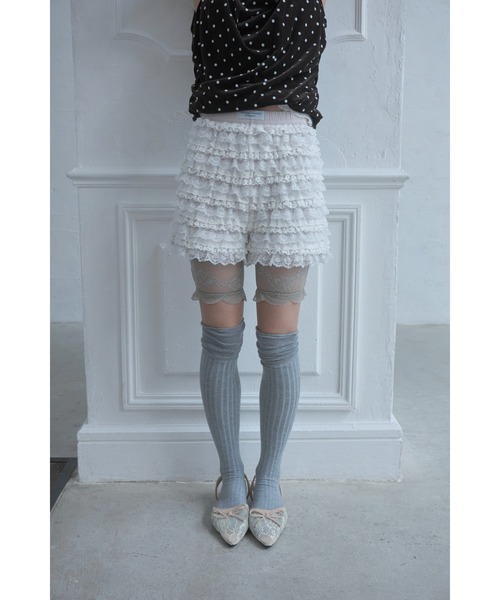 Smyeon パンツ Handmade lace frill shorts/ハンドメイド レースフリル