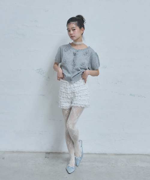 Smyeon パンツ Handmade lace frill shorts/ハンドメイド レースフリル