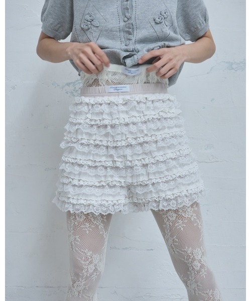 Smyeon パンツ Handmade lace frill shorts/ハンドメイド レースフリル