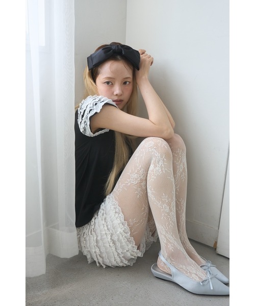 Smyeon ハンドメイド レースフリルショートパンツ Smyeon パンツ Handmade lace frill shorts/ハンドメイド レースフリル