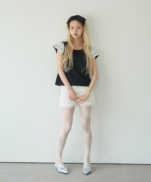 Smyeon パンツ Handmade lace frill shorts/ハンドメイド レースフリル