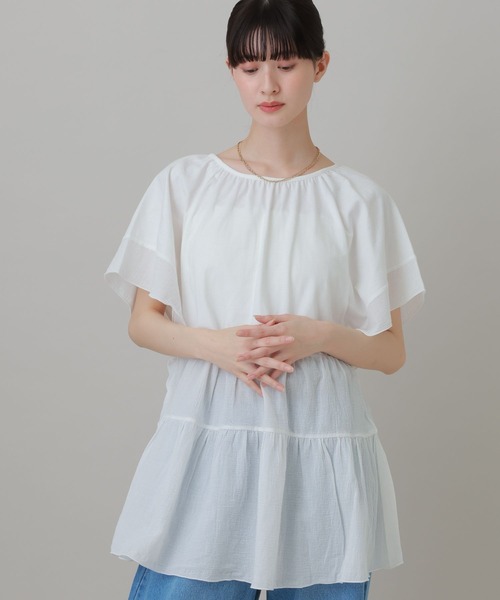 LAKOLE（ラコレ） tシャツ 布帛切替ティアードチュニック / 694168