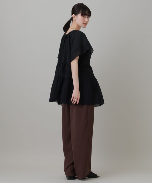 LAKOLE（ラコレ） tシャツ 布帛切替ティアードチュニック / 694168