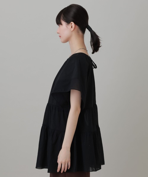 LAKOLE（ラコレ） tシャツ 布帛切替ティアードチュニック / 694168