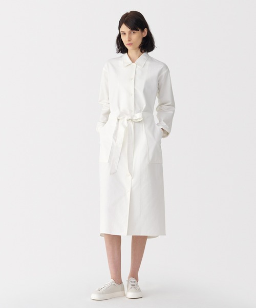 「MUJI Labo」 シャツワンピース M オフホワイト レディース_画像2