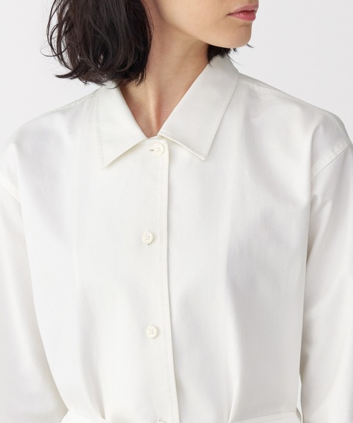 「MUJI Labo」 シャツワンピース M オフホワイト レディース_画像5