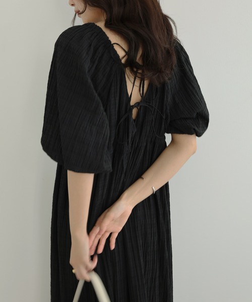 「Freesia by andme」 半袖ワンピース M ブラック レディース_画像5
