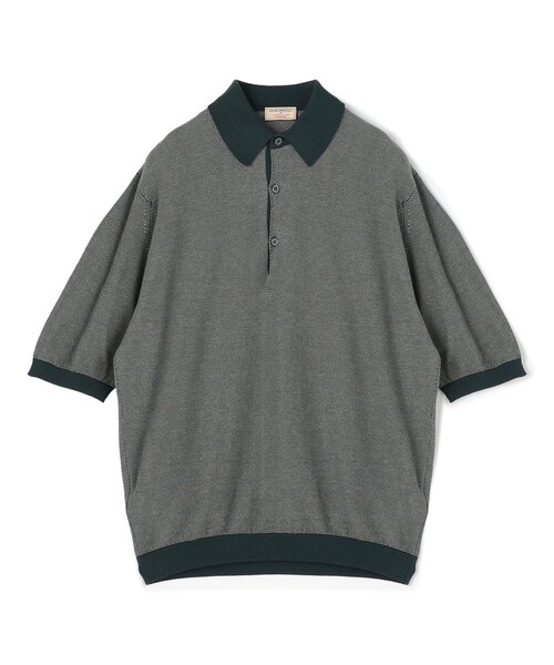 JOHN SMEDLEY｜30Gハニカムニットポロ（Blue・M） JOHN SMEDLEY（ジョンスメドレー） セーター ニット 「別注」JOHN