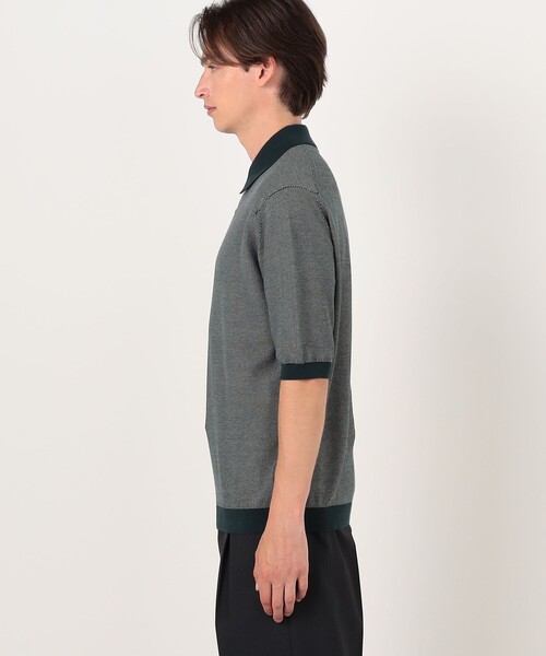 JOHN SMEDLEY｜30Gハニカムニットポロ（Blue・M） JOHN SMEDLEY（ジョンスメドレー） セーター ニット 「別注」JOHN